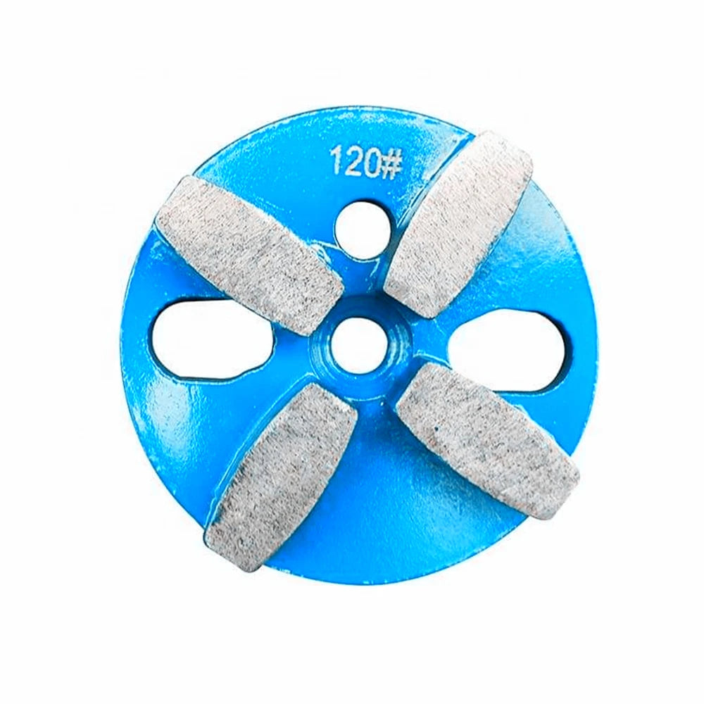 Magnetic Holes 4 Inch Diamond Grinding Plate with Drum Segments for Concrete Floor Polishing - 12PCS"