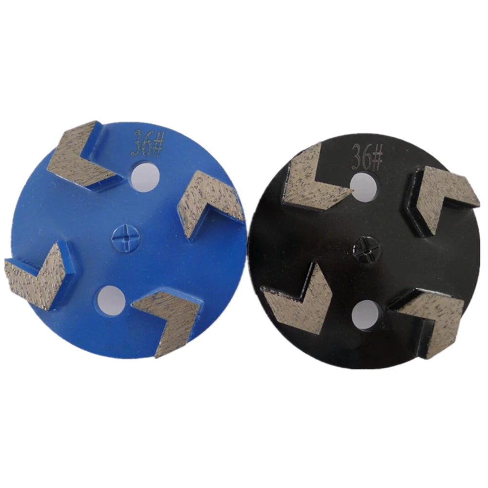 4 Inch Diamond Polishing Disc with Arrow Segments for Concrete Floors - Metal Bonded Grinding Pads with Single Pin - 12PCS