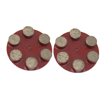 Red Color Medium Bond Concrete Grinding Disc 4 Inch Double Post Floor Polishing Cup Wheel With Six Metal Bars 9PCS