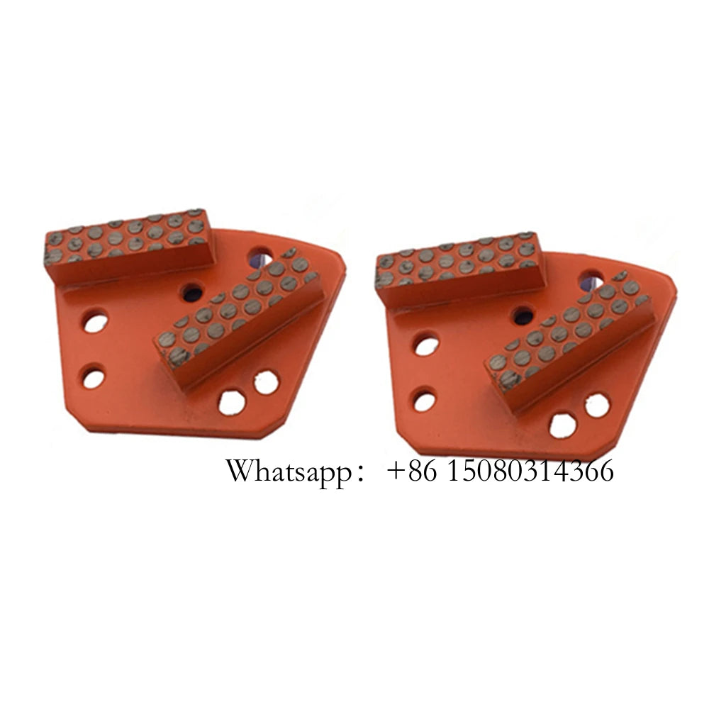 ASL Metal Grinding Plate Six Holes Blank M6 Thread Trapezoid Blastrac Floor Pads With Aggressive Segments 12PCS
