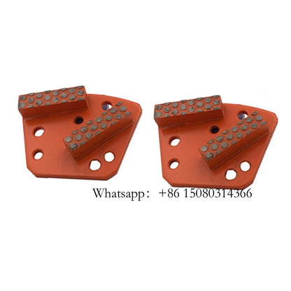 ASL Metal Grinding Plate Six Holes Blank M6 Thread Trapezoid Blastrac Floor Pads With Aggressive Segments 12PCS