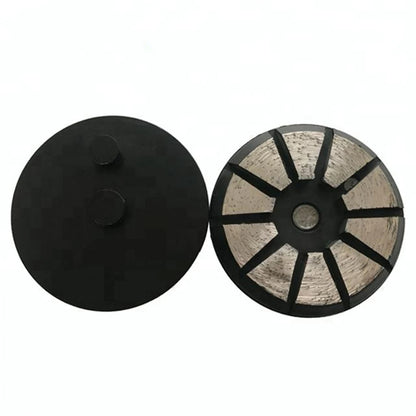Two Pins Diamond Pads 3 Inch STI Metal Grinding Disc with Trapezoid Segments for Concrete Terrazzo Floor 9PCS