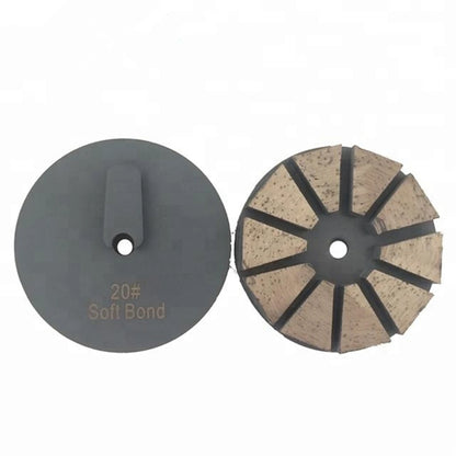 9PCS Redi Lock Diamond Grinding Disc - 3 Inch Floor Pads with 10 Trapezoid Segments for Concrete and Terrazzo Polishin