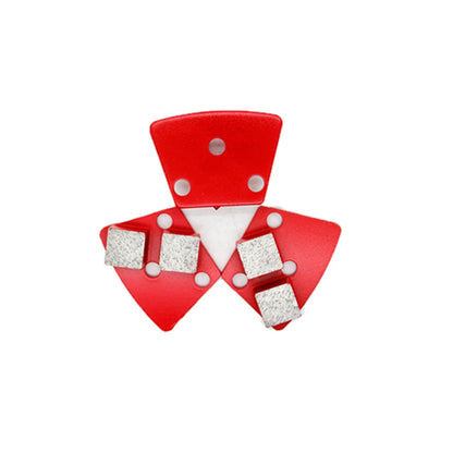 12PCS ASL Quick Lock Trapezoid Concrete Grinding Plate with Two Square Segments and Thread Holes - Polishing Disc