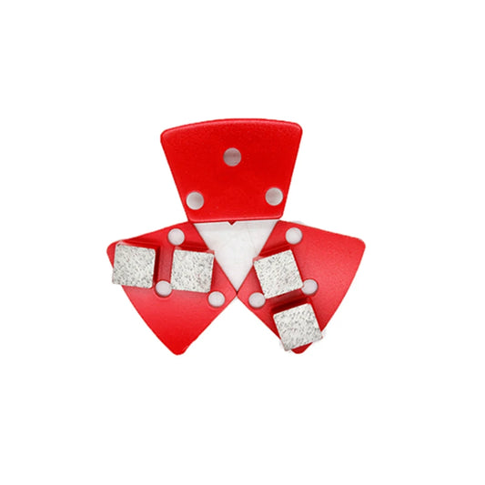 12PCS ASL Quick Lock Trapezoid Concrete Grinding Plate with Two Square Segments and Thread Holes - Polishing Disc
