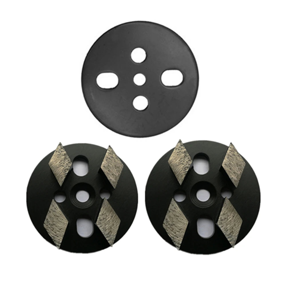 Universal 4 Inch Diamond Grinding Disc with Four Rhombus Segments for Concrete Floor Polishing - D100mm - 12PC