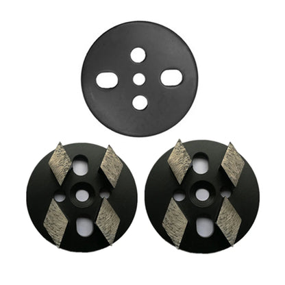 Universal 4 Inch Diamond Grinding Disc with Four Rhombus Segments for Concrete Floor Polishing - D100mm - 12PC