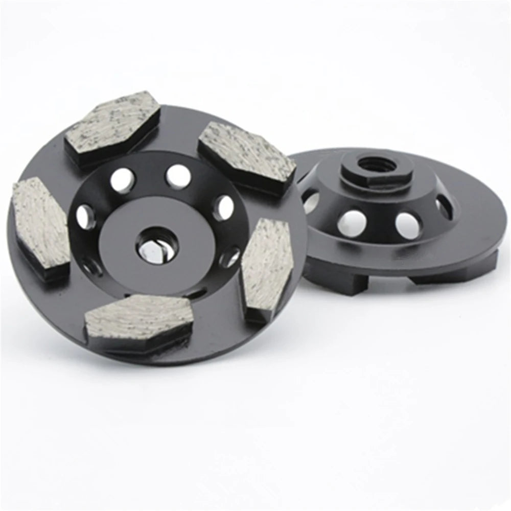 4" Diamond Grinding Disc for Angle Grinder with M14 Thread, Stone Cup Wheel for Concrete Floor Pads, 5/8"-11 Holes, 9PCS