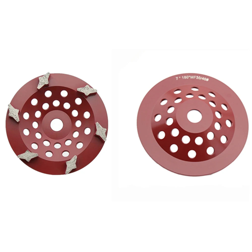 7-Inch Diamond Abrasive Grinding Disc with Six Star-Shaped Segments for Concrete Floor Polishing - 3PCS Round Polisher Plates