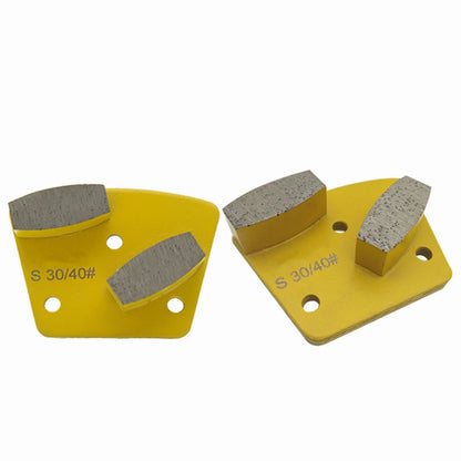 ASL Blastrac Trapezoid Diamond Grinding Shoes with Double Drum Segments for Concrete Polishing - 12PCS with M6 Thread Holes