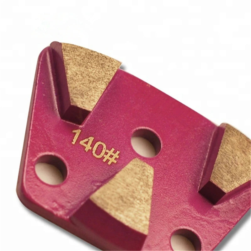 Metal Bond Diamond Grinding Shoes with Three Trapezoid Segments and M6 Thread Holes for Blastrac and ASL Concrete Grinders  12PC