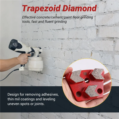 ABHU 30 Grit Metal Bond Scraper Trapezoid Diamond Floor Grinding Pad Disc For Removing Adhesives Spots Joints