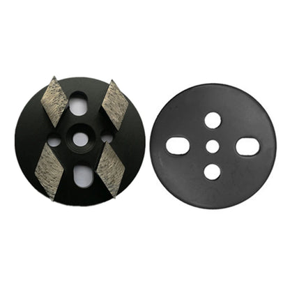 Universal 4 Inch Diamond Grinding Disc with Four Rhombus Segments for Concrete Floor Polishing - D100mm - 12PC