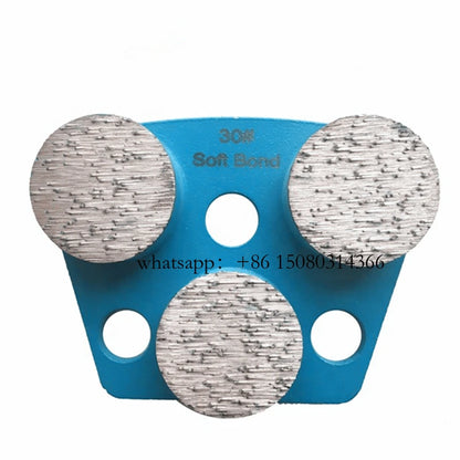 6PCS Soft/Medium/Hard Bond Concrete Grinding Disc with Three Round Segments for Terrazzo Renovation