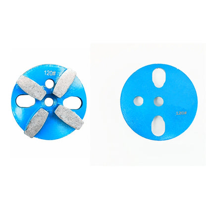 Magnetic Holes 4 Inch Diamond Grinding Plate with Drum Segments for Concrete Floor Polishing - 12PCS"
