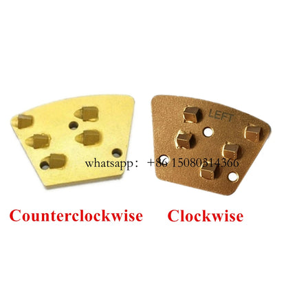 2PCS Magnetic PCD Grinding Tools with Five Quarter Shoes and Metal Thread Holes for Removing Epoxy, Paints and Glue