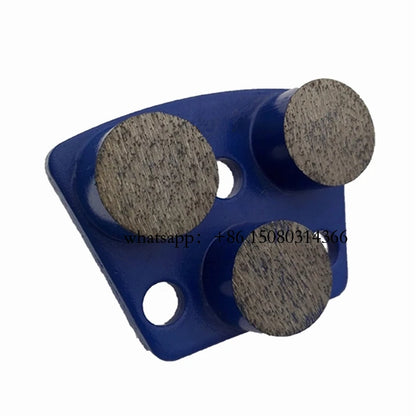 Terrazzo Floor Grinding Shoes: Blastrac Diamond Block with Three Round Segments for ASL Concrete - Pack of 12PCS