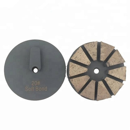 9PCS Redi Lock Diamond Grinding Disc - 3 Inch Floor Pads with 10 Trapezoid Segments for Concrete and Terrazzo Polishin