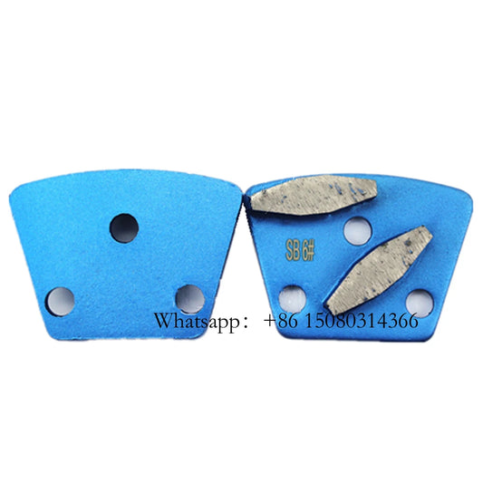 ASL Trapezoid Diamond Grinding Plate ASL Dry Floor Polishing Pad With Double Octagon Segments Three Holes Blank 12PCS