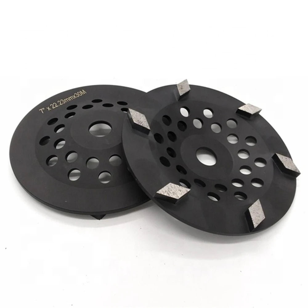 7 Inch Metal Bond Diamond Grinding Cup Wheel with Rhombus Segments for Terrazzo Floor  Pack of 3PCS