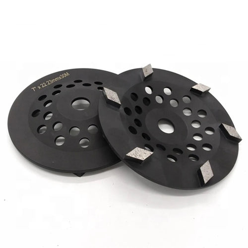 7 Inch Metal Bond Diamond Grinding Cup Wheel with Rhombus Segments for Terrazzo Floor  Pack of 3PCS