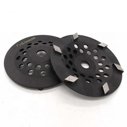 7 Inch Metal Bond Diamond Grinding Cup Wheel with Rhombus Segments for Terrazzo Floor  Pack of 3PCS