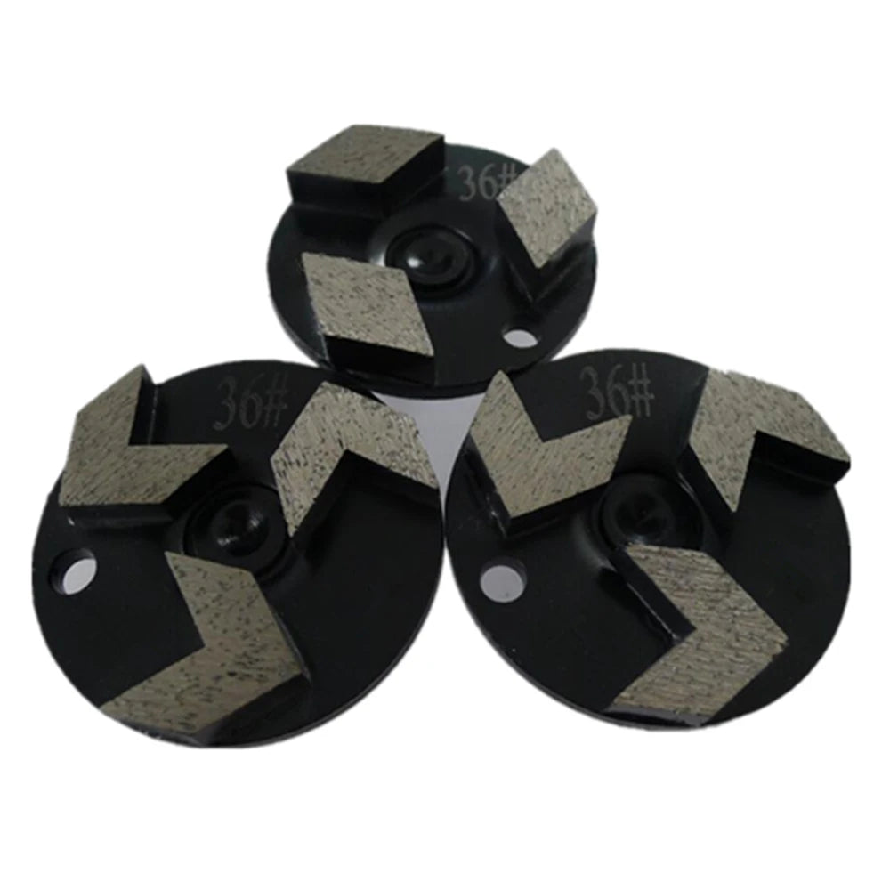 3 Inch Diamond Plus Concrete Grinding Disc with Three Rhombus Segments for Stone and Terrazzo Floors - Pack of 12