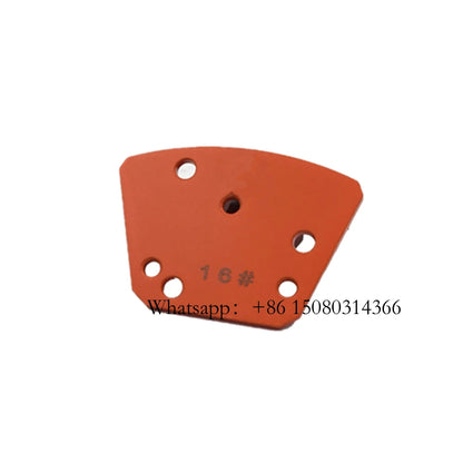 ASL Metal Grinding Plate Six Holes Blank M6 Thread Trapezoid Blastrac Floor Pads With Aggressive Segments 12PCS