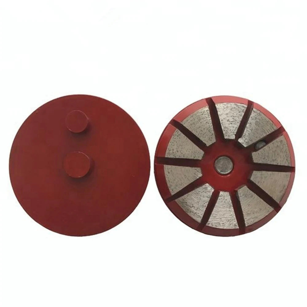 Two Pins Diamond Pads 3 Inch STI Metal Grinding Disc with Trapezoid Segments for Concrete Terrazzo Floor 9PCS