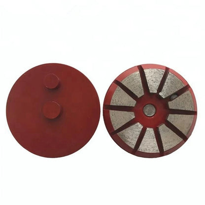 Two Pins Diamond Pads 3 Inch STI Metal Grinding Disc with Trapezoid Segments for Concrete Terrazzo Floor 9PCS