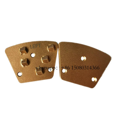 2PCS Magnetic PCD Grinding Tools with Five Quarter Shoes and Metal Thread Holes for Removing Epoxy, Paints and Glue