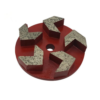 9PC Diamond Grinding Disc Set - 4 Inch with Five Arrow Segments, Thread Holes and Medium Bond Abrasive Floor Tooling for Concret