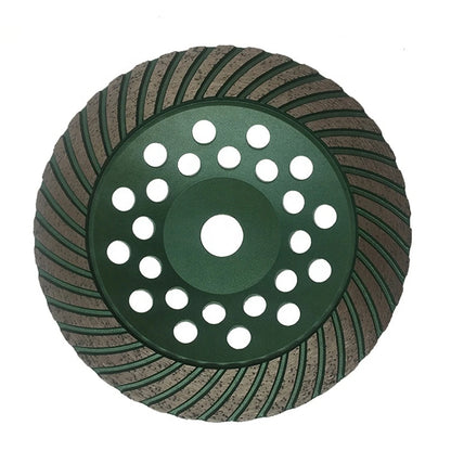 7-Inch Diamond Turbo Grinding Cup Wheel for Concrete with M14 Screw Connection and 22.23 Bare Holes - 9PCS