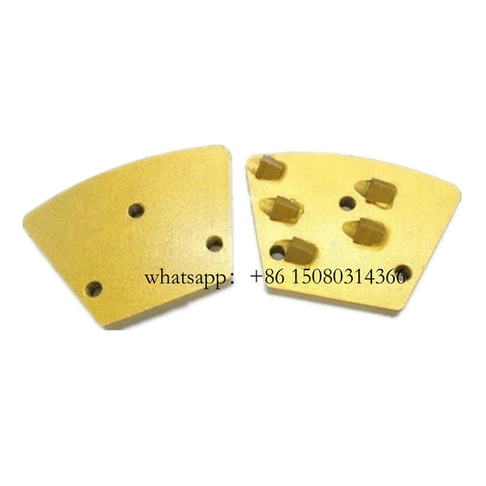2PCS Magnetic PCD Grinding Tools with Five Quarter Shoes and Metal Thread Holes for Removing Epoxy, Paints and Glue