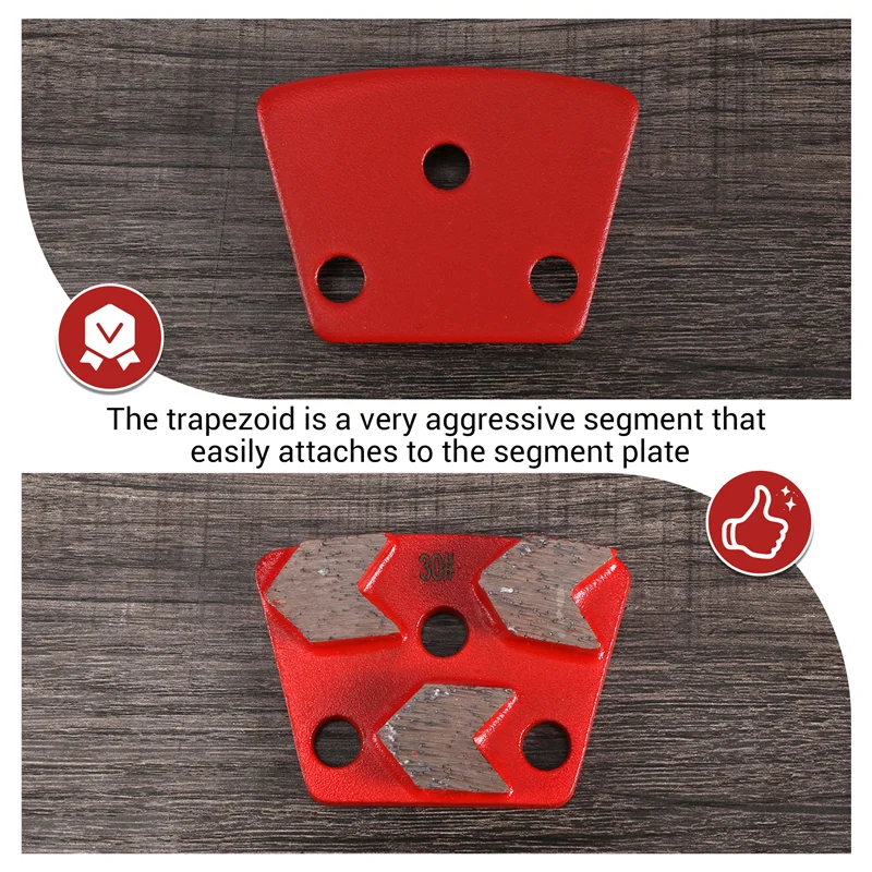 ABHU 30 Grit Metal Bond Scraper Trapezoid Diamond Floor Grinding Pad Disc For Removing Adhesives Spots Joints