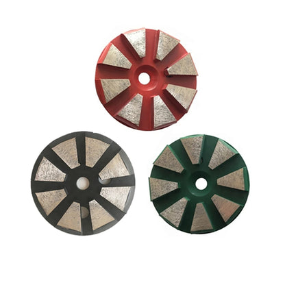 3 Inch Diamond Grinding Disc with  and 8-10 Segments for Terrazzo and Concrete Polishing - 9 Piece Set