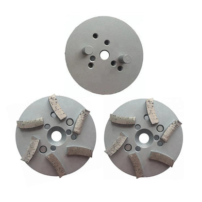 Double Post Concrete Grinding Wheel with 6 Diamond Bond Segments - 4 Inch Terrco Abrasive Plates - Set of 9PCS