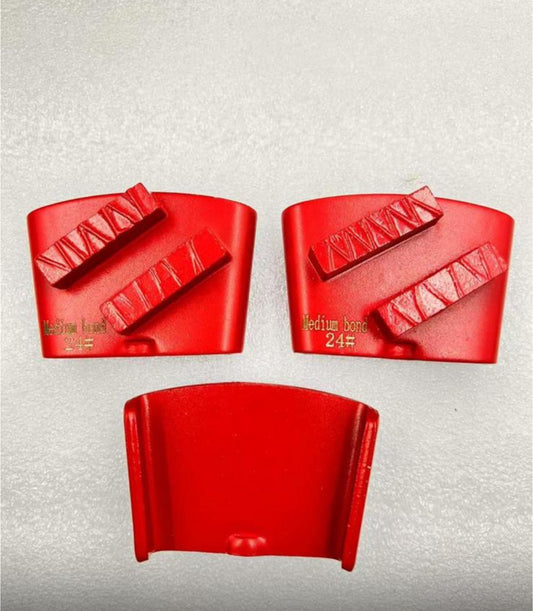 Fast Lock HTC EZ Type PCD Diamond Grinding Pads with Two Split Segments for Removing Concrete Epoxy Coatings Glue Paint, 12PCS